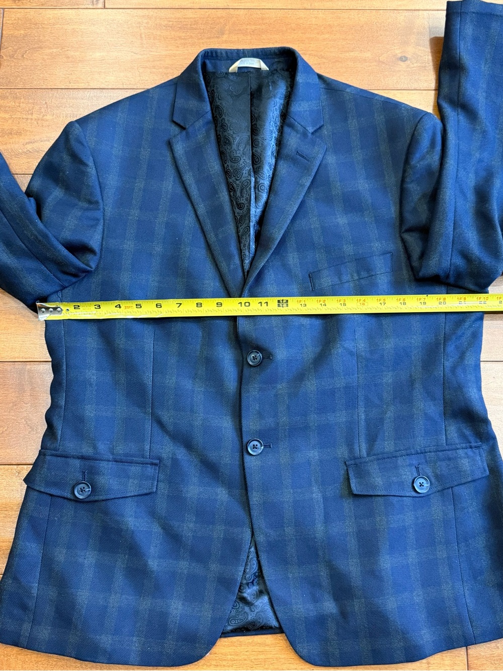 Originals 1926 Haggar Blue Tartan Plaid 2-Button Single Breasted 44S - Picture 11 of 12